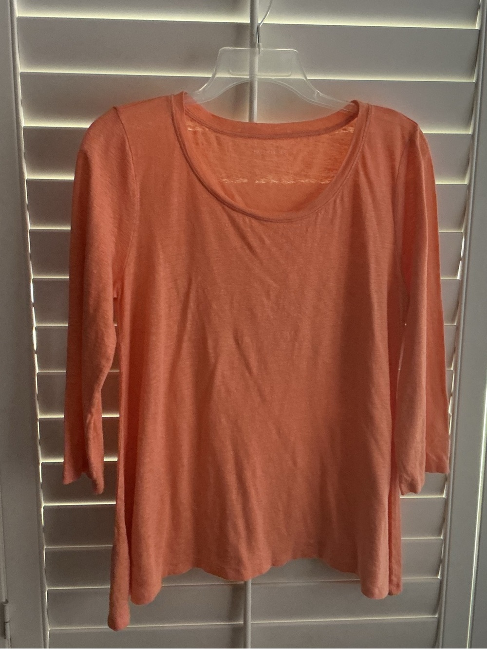 Eileen Fisher Lightweight Scoop Neck Top - Coral